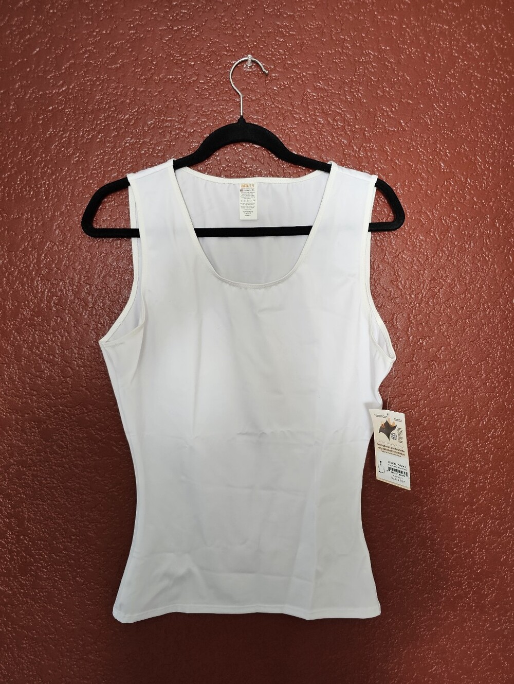 ​NWT Insta Slim Compression Muscle Tank White Large SPF 50